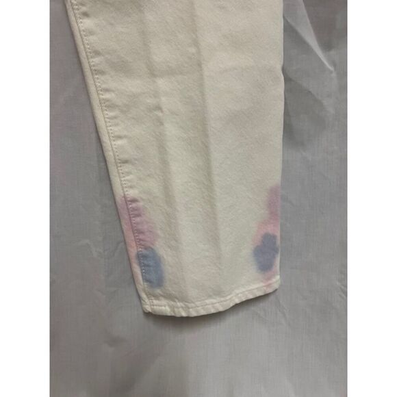 NEW Levi's 501 Jeans Womens Straight Leg White Tie Dye High Waisted Size 31x30 - Picture 8 of 14